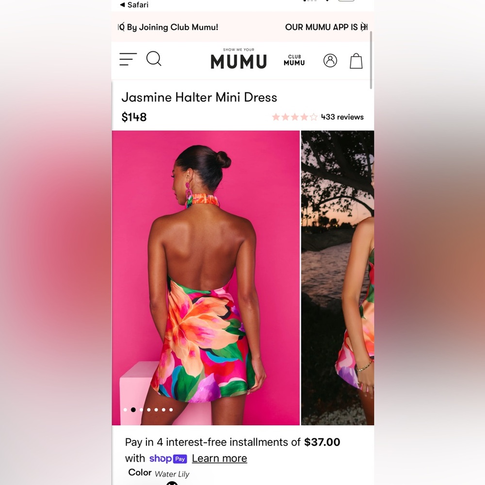 BNWT Show Me Your Mumu Halter Mini dress